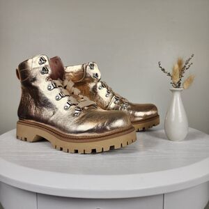 Sam Edelman Circus | KINSLEY Rose Gold Ankle Boot Size 7.5 NWOT Hiker Metallic